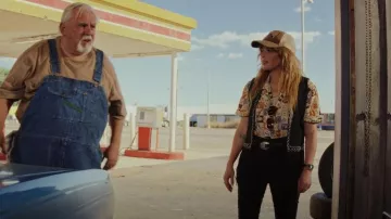 Cider Black Fringe Vest worn by Charlie Cale (Natasha Lyonne) as seen in Poker Face (S01E02)