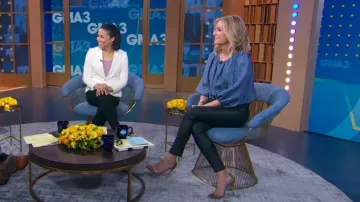 Gianvito Rossi Bomba de PVC de pelo de becerro con estampado de leopardo usada por Jennifer Ashton vista en Good Morning America el 23 de febrero de 2023