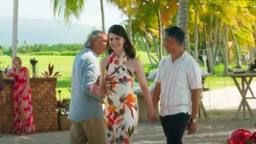 Rachel Rachel Roy Crisscross Halter Maxi Dress worn by Allison Holmes (Lindsey Kraft) as seen in Fantasy Island (S01E10)