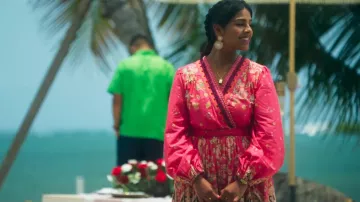 Anthropologie Raquel Mini vestido bordado usado por la Dra. Gina (Gabriela Z. Hernández) como se ve en Fantasy Island (S01E10)