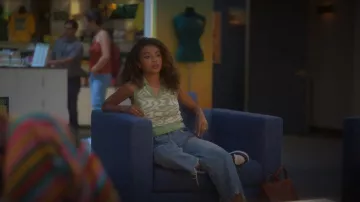 RSQ Swirl Johnny Collar Top worn by Kiela Hall (Daniella Perkins) as seen in grown-ish (S05E15)