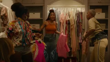 Loewe Satin Pan­el Den­im Skirt worn by Camille Parks (Meagan Good) as seen in Harlem (S02E07)