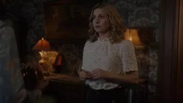 Sezane Louisah Blouse worn by Samantha (Rose McIver) as seen in Ghosts (S02E15)
