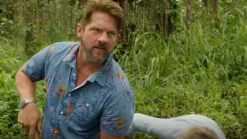Quiksilver Hawaii Forest Floor Short Sleeve Shirt worn by Rick (Zachary Knighton) as seen in Magnum P.I. (S05E03)