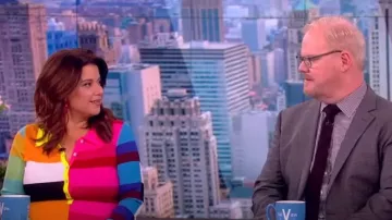 Christopher John Rogers Colorblock Ribbed Wool-blend Maxi Vestido usado por Ana Navarro como se ve en The View el 27 de febrero de 2023