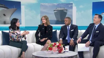 Chemisier à col haut surnaturel Ted Baker Corah porté par Vicky Nguyen comme vu dans Today on February 28, 2023
