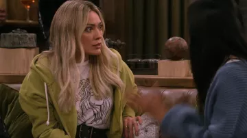 Urban Outfitters Dance Night Becky Cropped Zip Up Hoodie Sweatshirt worn by Sophie (Hilary Duff) as seen in How I Met Your Father (S02E06)