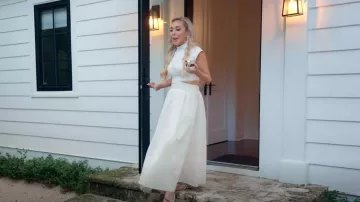 Camilla y Marc Oriella recortan lino mezcla maxi vestido usado por Marysol Patton como se ve en The Real Housewives of Miami (S05E15)