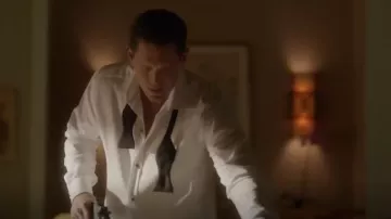 Eton Slim Fit Pleated Bib Tuxedo Shirt worn by Harry (Steve Howey) as seen in True Lies (S01E01)