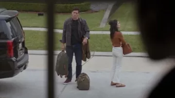 Wally Bags 45-inch Framed Garment Bag with Shoulder Strap and Multiple Accessory Pockets worn by Harry (Steve Howey) as seen in True Lies (S01E01)