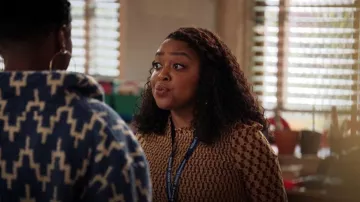 Melloday Smocked Long Sleeve Midi Dress worn by Janine Teagues (Quinta Brunson) as seen in Abbott Elementary (S02E17)