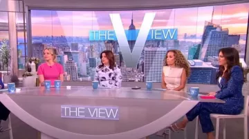 Smythe Floral Pintuck Crop Pants worn by Alyssa Farah as seen in The View on March 4, 2023
