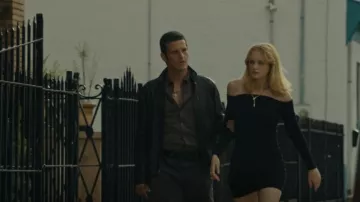 Alix Nyc Char­lotte Dress worn by Iris (Emma Laird) as seen in Mayor of Kingstown (S02E08)