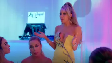 David Koma Mini vestido de flores sin tirantes usado por Lisa Hochstein como se ve en The Real Housewives of Miami (S05E16)