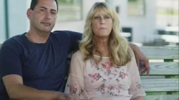 Thalia Sodi Embroidered Mesh Top worn by Amber Hayes as seen in Home Town (S07E10)