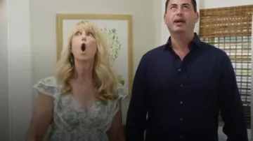 House of Harlow 1960 Floral Maxi Dress worn by Amber Hayes as seen in Home Town (S07E10)