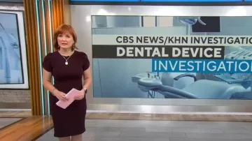 Calvin Klein Tulip Sleeved Sheath Dress worn by Anna Werner as seen in CBS Mornings on March 1, 2023