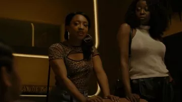 Urban Outfitters Mesh Cheetah Print Crop Top worn by Dallas (Taylor Polidore) as seen in Snowfall (S05E06)