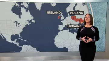 Karen Millen Sporty Striped Bodycon Dress worn by Dana Jacobson as seen in CBS Mornings on  March 5, 2023