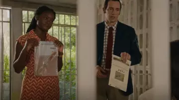 Mango Long Print­ed Jump­suit worn by DS Naomi Thomas (Shantol Jackson) as seen in Death in Paradise (S12E05)