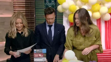 Anthropologie Silky Cargo Jumpsuit usado por Monica Mangin como se ve en LIVE with Kelly and Ryan el 6 de marzo de 2023