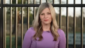 Boden Fitted Ponte Dress worn by Katie Beck as seen in Today on March 6, 2023
