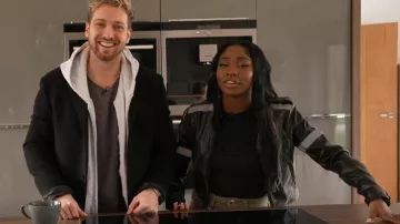 Pretty Little Thing Petite Black Cropped Pu Racer Jacket worn by Indiyah Polack as seen in Love Island: Aftersun (S09E02)