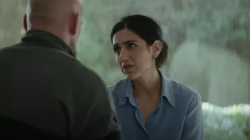 Mejuri Bold Sphere Studs worn by DI Lou Slack (Leila Farzad) as seen in Better (S01E04)