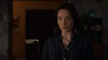 Étoile Isabel Marant Striped Long Sleeve Button-Up Top worn by Scylla Ramshorn (Amalia Holm Bjelke) as seen in Motherland: Fort Salem (S02E04)