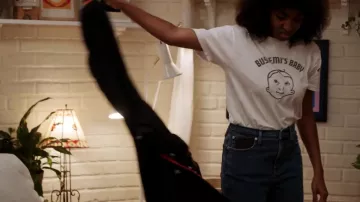 Khaite Danielle Jeans worn by Ayesha (Ayo Edebiri) as seen in Abbott Elementary (S02E18)