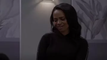 Aqua Embellished Fringe Hooded Sweatshirt worn by Randi (Kyla Pratt) as seen in Call Me Kat (S03E17)