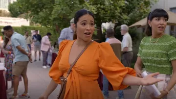 Ted Baker Jozelyn Tie Front Mini Vestido usado por Nell Serrano (Gina Rodriguez) como se ve en Not Dead Yet (S01E06)