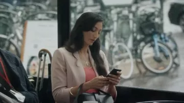 Paris Vendôme Silver Prodigious Circle Diamond Necklace worn by Sabine Louseau (Laetitia Eido) as seen in Liaison (S01E03)