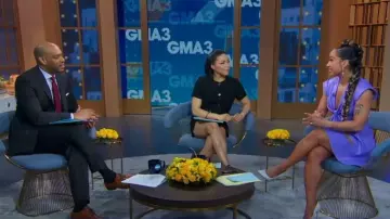 Maje Izola Tweed Playsuit worn by Stephanie Ramos as seen in Good Morning America on March 9, 2023