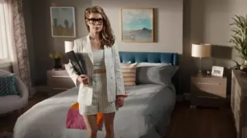 Guess Martina Striped Shorts worn by Det. Samantha Wazowski (Meredith MacNeill) as seen in Pretty Hard Cases (S03E10)