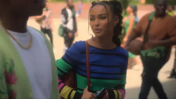 Le Superbe Chakra Striped Rib Knit Midi Dress worn by Kiela Hall (Daniella Perkins) as seen in grown-ish (S05E17)