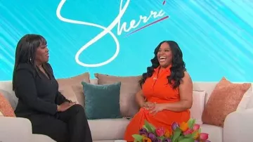 Emporio Armani Ruffled Jacket worn by Sheryl Underwood as seen in Sherri on March 8, 2023