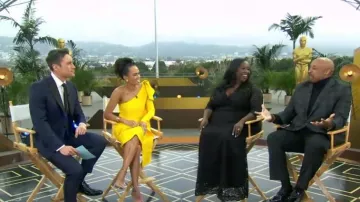 Kiyonna Maria Lace Vestido de noche usado por Kelley L. Carter como se ve en Good Morning America el 13 de marzo de 2023