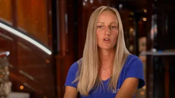 Bohemian Betty Mini Moon Choker worn by Leigh-Ann as seen in Below Deck (S10E15)