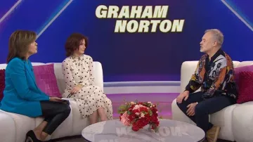 Wacko Maria Blue Jean-Michel Basquiat Cardigan worn by Graham Norton as seen in Today with Hoda & Jenna on March 13, 2023