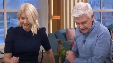 Ted baker Hillder Vestido de punto de punto mixto usado por Holly Willoughby como se ve en This Morning el 8 de marzo de 2023