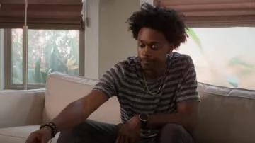 Ted Baker Chente Stripe T-Shirt worn by Noah Koles (Echo Kellum) as seen in Grand Crew (S01E04)