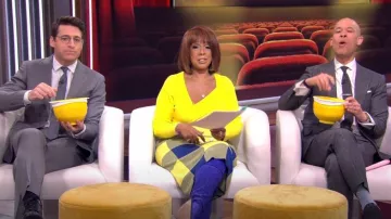 Derek Lam Checked Midi Skirt worn by Gayle King as seen in CBS Mornings on March 10, 2023