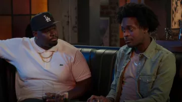 Lacoste White Polo T-Shirt worn by Sherm Jones (Carl Tart) as seen in Grand Crew (S01E05)