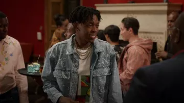 Hudson Boxy Trucker Jacket worn by Rap Sayjack (Keith Machekanyanga) as seen in Grand Crew (S01E05)