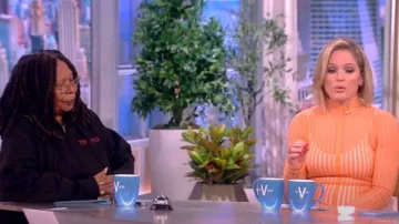 The Hu Red Snow Logo Black Zip Hoodie worn by Whoopi Goldberg as seen in The View on March 14, 2023