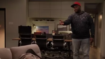 G-star Raw Cadet Strett Splat­ter Hood­ed Sweater worn by Sherm Jones (Carl Tart) as seen in Grand Crew (S01E10)