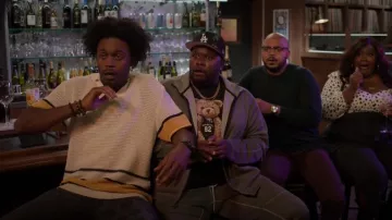Domrebel Teddy Bear Print T-Shirt worn by Sherm Jones (Carl Tart) as seen in Grand Crew (S01E08)