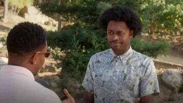 Acne Studios Sale Floral-Print Cotton-Blend Shirt worn by Noah Koles (Echo Kellum) as seen in Grand Crew (S01E09)
