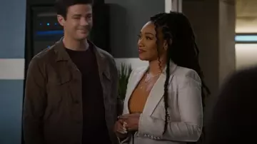 Veronica Beard Nevis Blazer in Oatmeal worn by Iris West-Allen (Candice Patton) as seen in The Flash (S09E06)